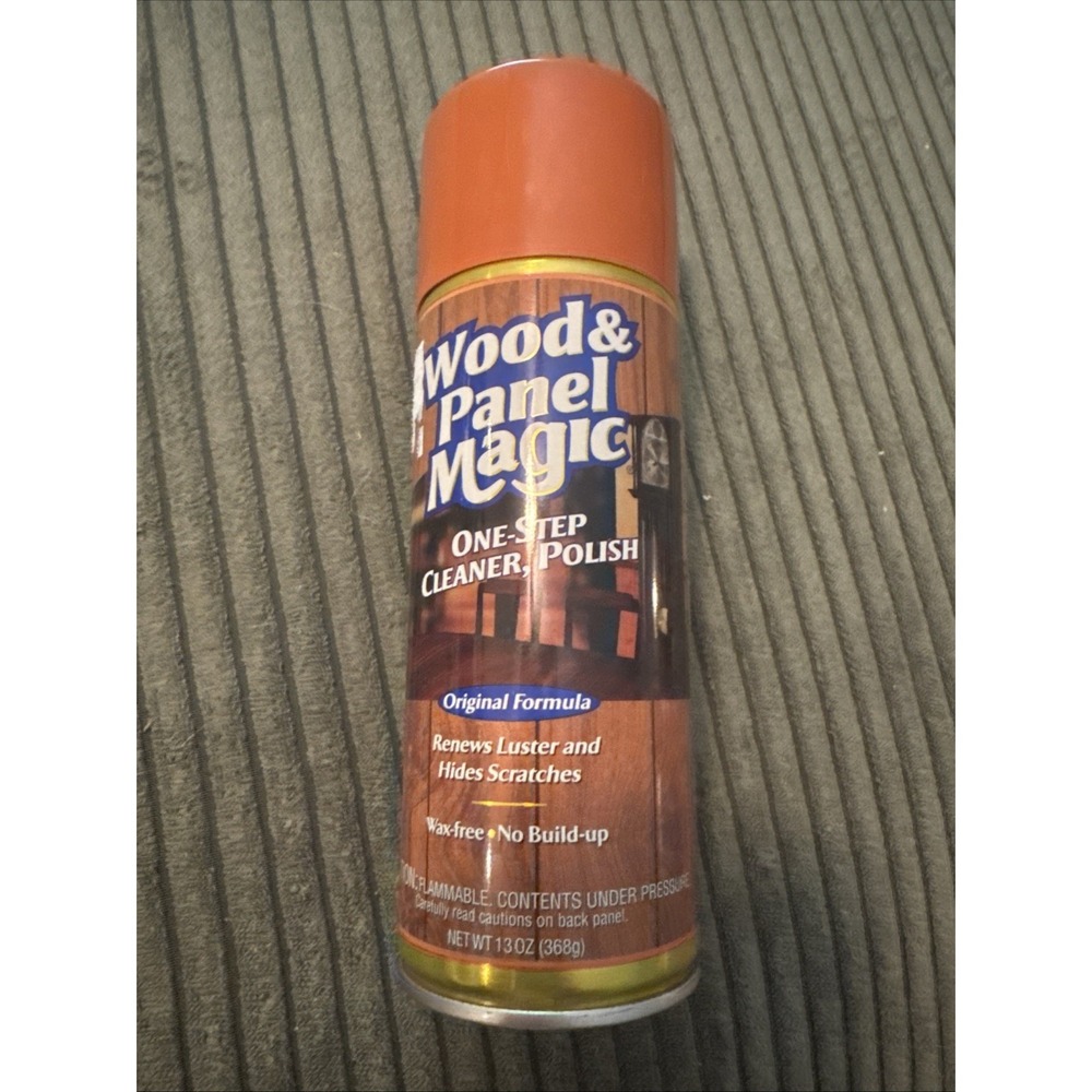 Vtg Wood & Panel Magic One Step Cleaner & Polish Wax Free  70's New
